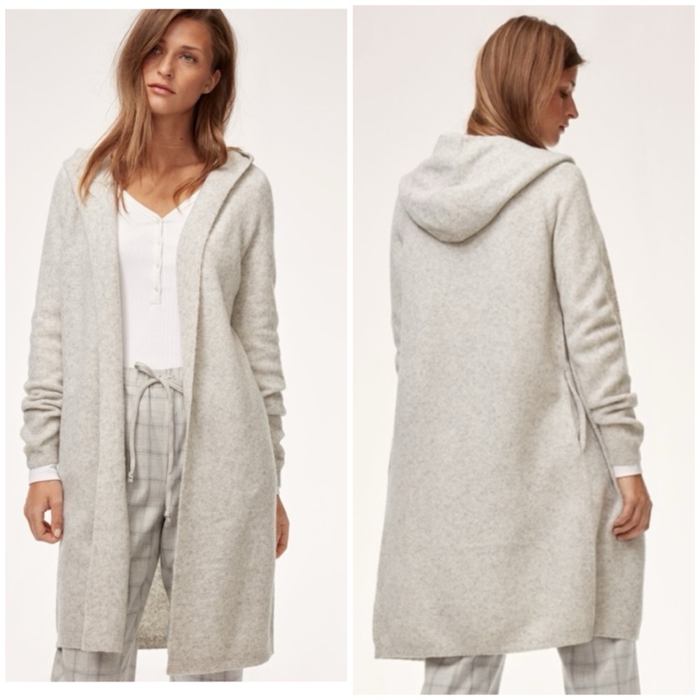 Aritzia Group Of Babaton Cream Ammonius Wool Blend Sweater Long Cardigan Size XS